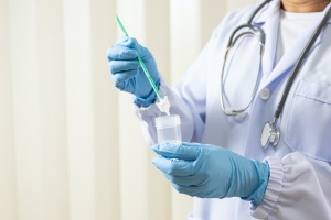 doctor taking test after a Pap smear