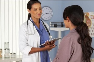 primary doctor care talking to patient