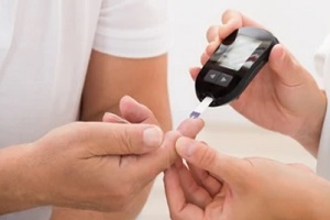 doctor checking patient diabetes