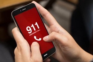 man calling emergency call to 911