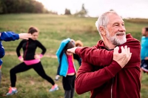 old man doing exercise