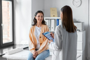 Women's wellness exam in the clinic