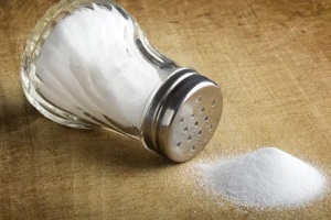 salt and bottle on the table