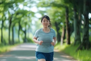 asian women out for jogging in Durham, NC