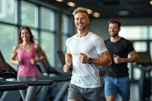 people running in gym machines