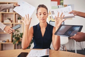 stressed women in the office