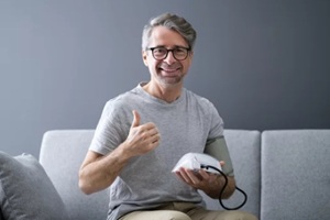 measuring blood pressure at home