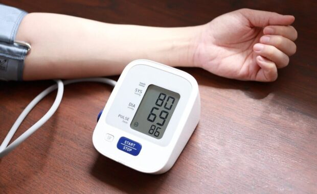 person having a low blood pressure reading