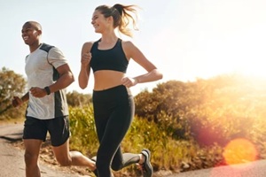 couple jogging early morning