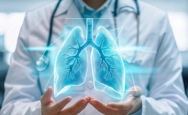 lung diseases, close up lung x-ray model concept for pulmonary hypertension