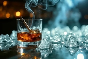 smoking drinks and ice display