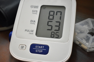 Low Blood Pressure Numbers Displayed at Home Blood Pressure Monitor