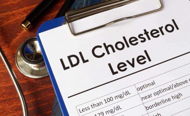 ldl cholesterol level chart on a table
